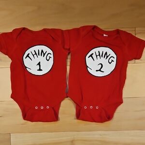 Red Thing 1 and Thing 2 Kids One Piece Set